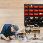 VEVOR Επιτοίχιοι κάδοι αποθήκευσης, 48-Bin Parts Rack Organizer Garage Plastic Shop Tool with Wall Panels, Tool Organizer για παξιμάδια, μπουλόνια, βίδες, καρφιά, χάντρες, κουμπιά, άλλα μικρά εξαρτήματα, μαύρο και κόκκινο