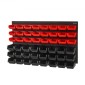 VEVOR Επιτοίχιοι κάδοι αποθήκευσης, 48-Bin Parts Rack Organizer Garage Plastic Shop Tool with Wall Panels, Tool Organizer για παξιμάδια, μπουλόνια, βίδες, καρφιά, χάντρες, κουμπιά, άλλα μικρά εξαρτήματα, μαύρο και κόκκινο