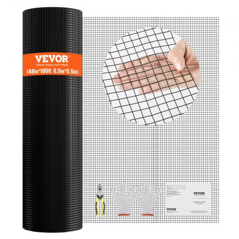 Πανί υλικού VEVOR, 1220 x 30480 mm Ρολό γαλβανισμένου συρμάτινου πλέγματος, ρολό συρμάτινο φράχτη κοτόπουλου 19 διαμετρήματος, μεταλλικό συρμάτινο πλέγμα επικάλυψης βινυλίου για φράγμα κοτέτσι, φράχτες φιδιών κουνελιών, περιβλήματα πουλερικών