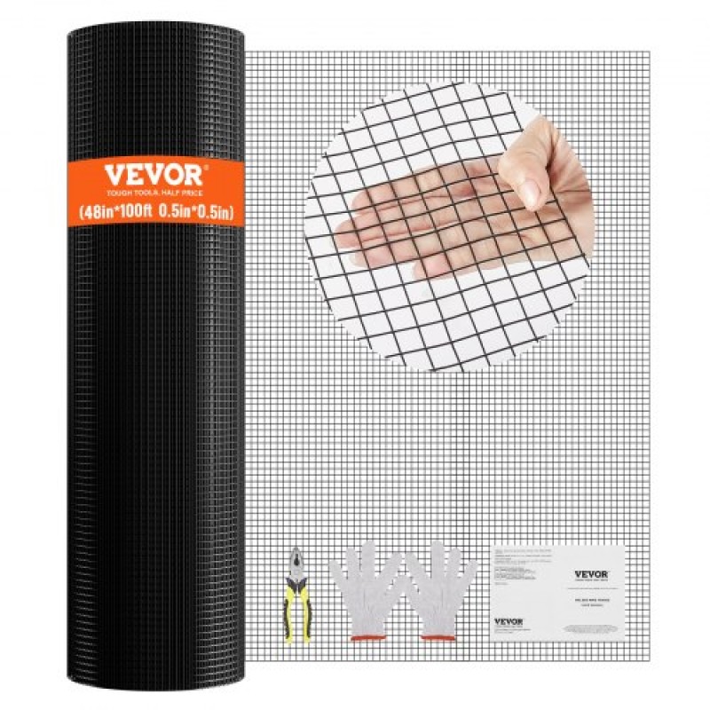 Πανί υλικού VEVOR, 1220 x 30480 mm Ρολό γαλβανισμένου συρμάτινου πλέγματος, ρολό συρμάτινο φράχτη κοτόπουλου 19 διαμετρήματος, μεταλλικό συρμάτινο πλέγμα επικάλυψης βινυλίου για φράγμα κοτέτσι, φράχτες φιδιών κουνελιών, περιβλήματα πουλερικών
