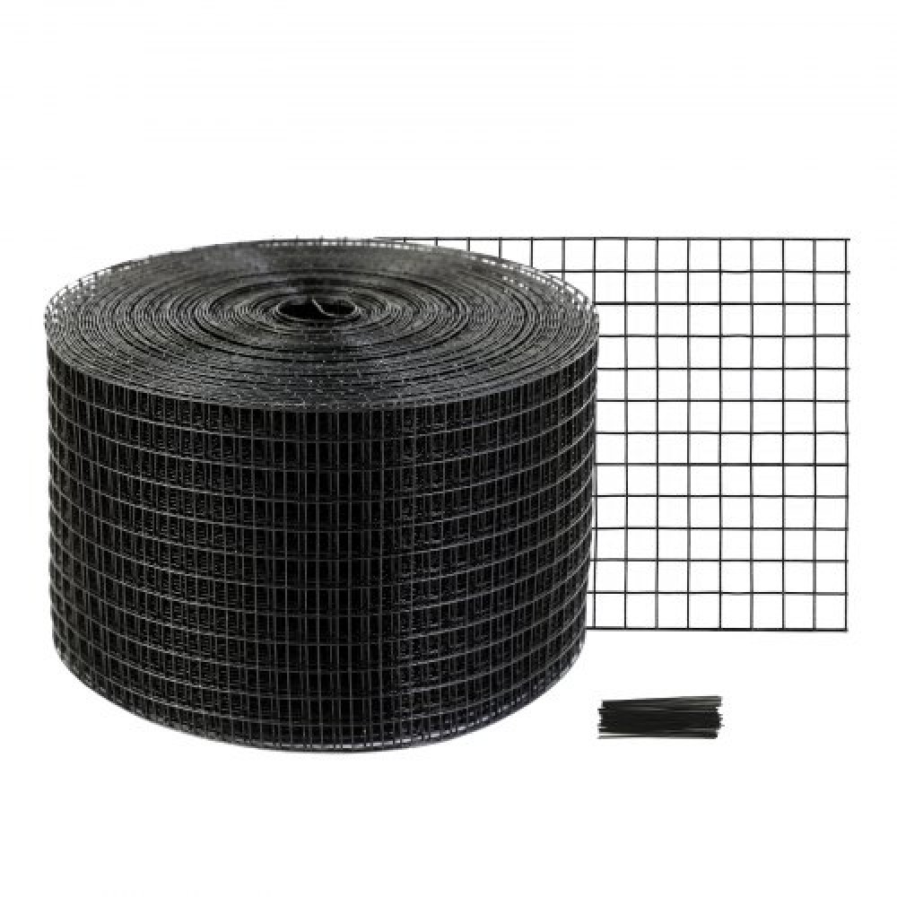 VEVOR 20 x 3048 cm Solar Panel Bird Guard, Critter Guard Roll Kit with Rustproof Coating PVC, Solar Panel Guard with 50pcs Tire Wires, 12,7 mm Wire Roll Mesh