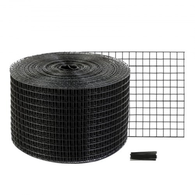 VEVOR 20 x 3048 cm Solar Panel Bird Guard, Critter Guard Roll Kit with Rustproof Coating PVC, Solar Panel Guard with 50pcs Tire Wires, 12,7 mm Wire Roll Mesh