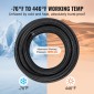 VEVOR 6AN Fuel Line Kit, 25 FT Fuel Hose Kit, 5/16" Nylon Inox Inox Kit Line Fuel Line PTFE, E85/Oil/Gas/Diesel Hose End Kit, with 15 PCS Swivel Fitting Adapter Kit, Μαύρο