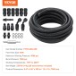 VEVOR 6AN Fuel Line Kit, 25 FT Fuel Hose Kit, 5/16" Nylon Inox Inox Kit Line Fuel Line PTFE, E85/Oil/Gas/Diesel Hose End Kit, with 15 PCS Swivel Fitting Adapter Kit, Μαύρο