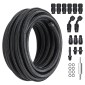 VEVOR 6AN Fuel Line Kit, 25 FT Fuel Hose Kit, 5/16" Nylon Inox Inox Kit Line Fuel Line PTFE, E85/Oil/Gas/Diesel Hose End Kit, with 15 PCS Swivel Fitting Adapter Kit, Μαύρο