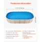 VEVOR Oval Liner Pool, 22 x 12,3 ft, Swimming Pool Liner, Standard Gauge, ανθεκτικό Vinyl Pool Liner, Στυλ επικάλυψης, Αντικατάσταση επένδυσης πισίνας για πισίνα 52 ιντσών με ύψος τοίχου πάνω από το έδαφος, μονόχρωμο