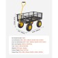 VEVOR 500 Lbs Steel Garden Cart, Heavy Duty Garden Wagon Cart pullable on Wheels, Metal Yard Utility Wagon Cart με 10" ελαστικά παντός εδάφους, Mesh αφαιρούμενα πλαϊνά και περιστρεφόμενη λαβή 180°