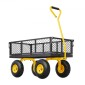 VEVOR 500 Lbs Steel Garden Cart, Heavy Duty Garden Wagon Cart pullable on Wheels, Metal Yard Utility Wagon Cart με 10" ελαστικά παντός εδάφους, Mesh αφαιρούμενα πλαϊνά και περιστρεφόμενη λαβή 180°