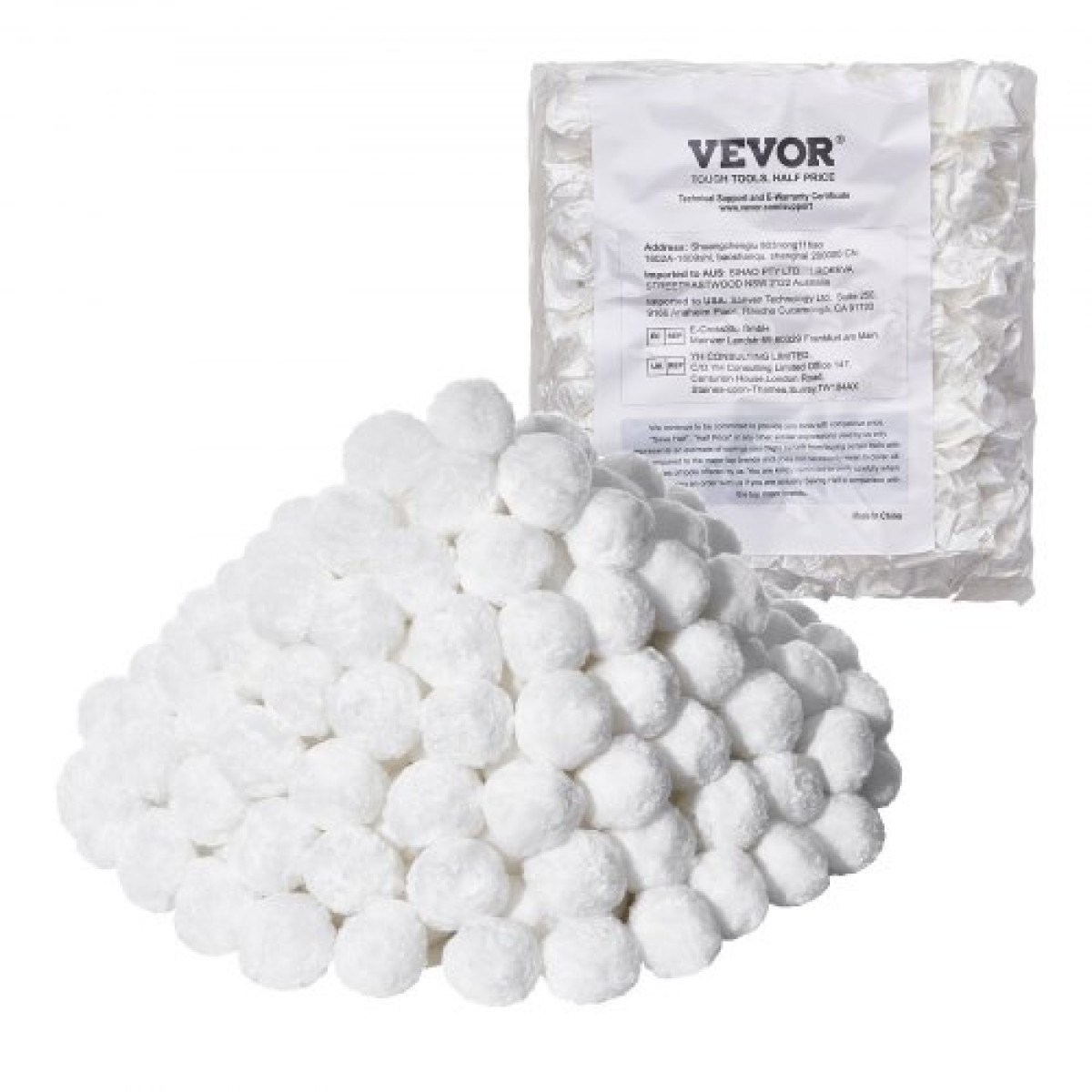 VEVOR Μπάλες φίλτρου πισίνας για φίλτρο άμμου, 1,6 kg/3,5 λίβρες, Μπάλες φίλτρου Αντικατάσταση φίλτρου άμμου πισίνας, επαναχρησιμοποιούμενες μπάλες πολυεστερικών φίλτρων με τσάντα πλύσης, για κολυμβητική δεξαμενή ενυδρείου πάνω από την πισίνα