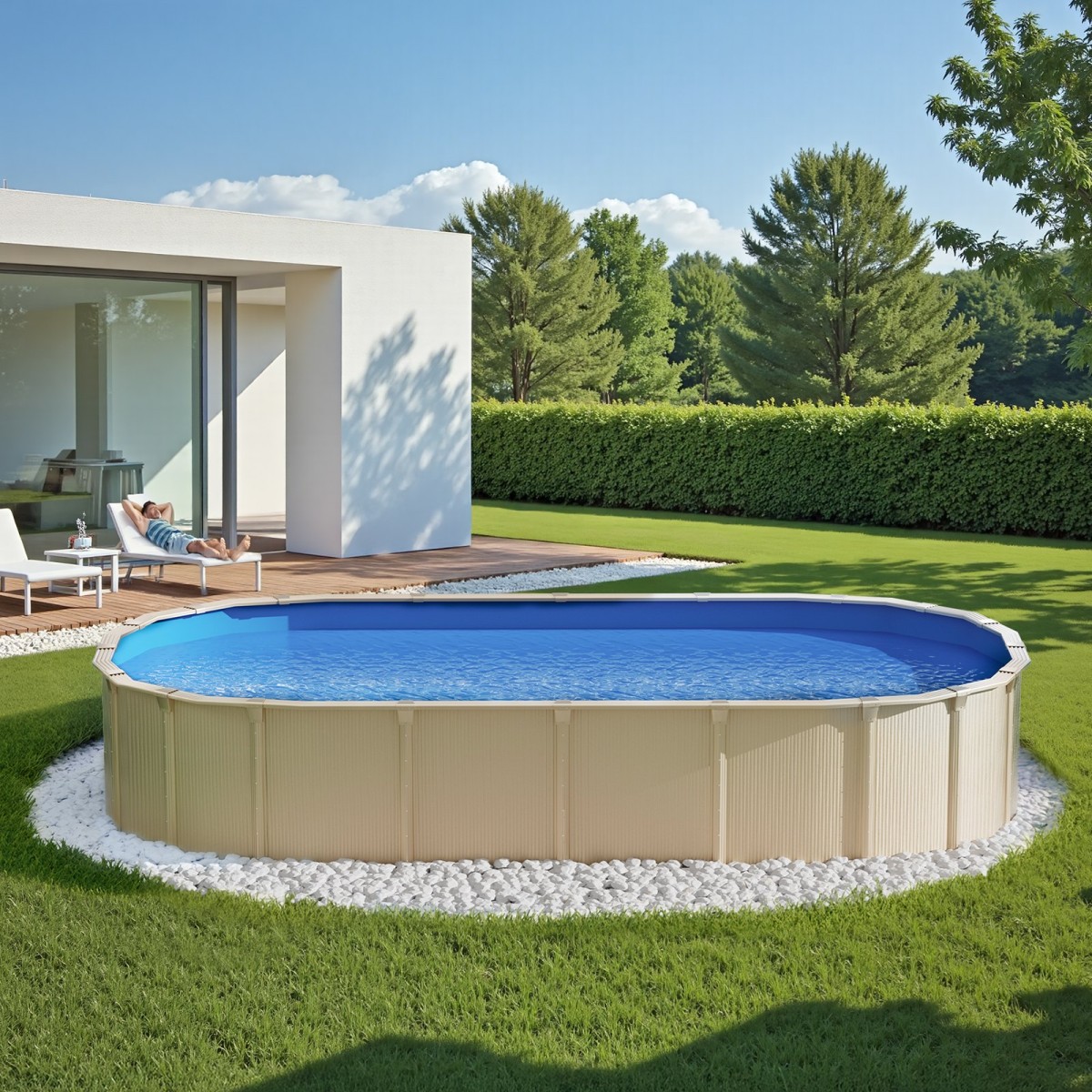 VEVOR Oval Liner Pool, 24 x 12,3 ft, Swimming Pool Liner, Standard Gauge, ανθεκτικό Vinyl Pool Liner, Style Overlap, Pool Liner Αντικατάσταση για πισίνα 52 ιντσών με ύψος τοίχου πάνω από το έδαφος, μονόχρωμο