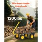 VEVOR 1200 Lbs Steel Garden Cart, Heavy Duty Pullable Garden Wagon Yard Cart, 2 in 1 Outdoor Metal Utility Wagon Yard Trailer με ελαστικά παντός εδάφους 13", αφαιρούμενες πλευρές από πλέγμα και περιστρεφόμενη λαβή 180°