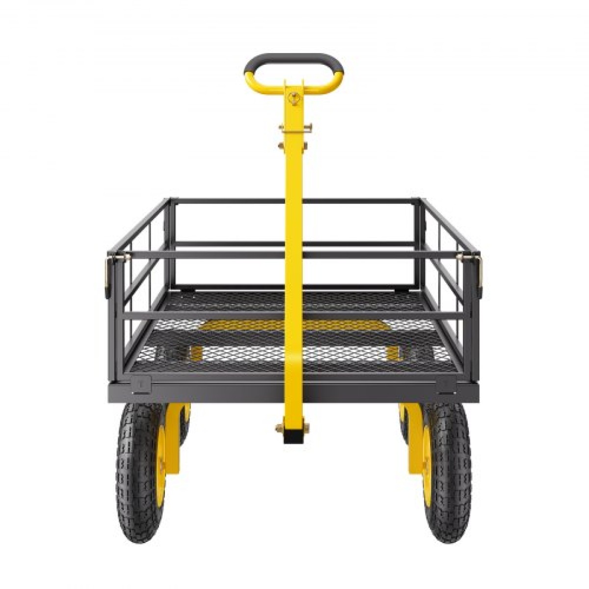 VEVOR 1200 Lbs Steel Garden Cart, Heavy Duty Pullable Garden Wagon Yard Cart, 2 in 1 Outdoor Metal Utility Wagon Yard Trailer με ελαστικά παντός εδάφους 13", αφαιρούμενες πλευρές από πλέγμα και περιστρεφόμενη λαβή 180°