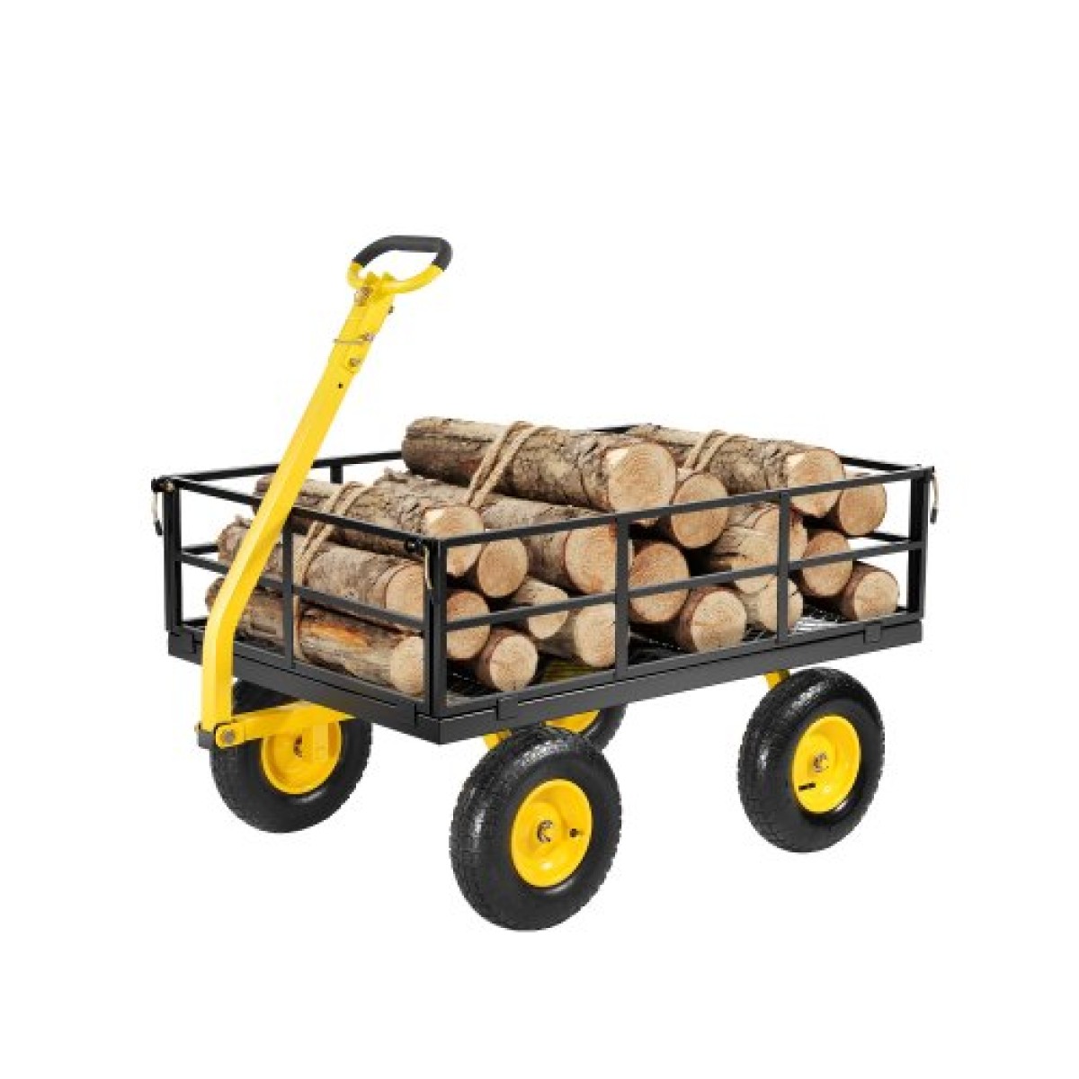 VEVOR 1200 Lbs Steel Garden Cart, Heavy Duty Pullable Garden Wagon Yard Cart, 2 in 1 Outdoor Metal Utility Wagon Yard Trailer με ελαστικά παντός εδάφους 13", αφαιρούμενες πλευρές από πλέγμα και περιστρεφόμενη λαβή 180°
