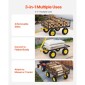 VEVOR 1200 Lbs Steel Garden Cart, Heavy Duty Pullable Garden Wagon Yard Cart, 2 in 1 Outdoor Metal Utility Wagon Yard Trailer με ελαστικά παντός εδάφους 13", αφαιρούμενες πλευρές από πλέγμα και περιστρεφόμενη λαβή 180°
