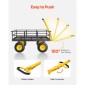 VEVOR 1200 Lbs Steel Garden Cart, Heavy Duty Pullable Garden Wagon Yard Cart, 2 in 1 Outdoor Metal Utility Wagon Yard Trailer με ελαστικά παντός εδάφους 13", αφαιρούμενες πλευρές από πλέγμα και περιστρεφόμενη λαβή 180°