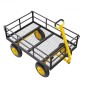 VEVOR 1200 Lbs Steel Garden Cart, Heavy Duty Pullable Garden Wagon Yard Cart, 2 in 1 Outdoor Metal Utility Wagon Yard Trailer με ελαστικά παντός εδάφους 13", αφαιρούμενες πλευρές από πλέγμα και περιστρεφόμενη λαβή 180°