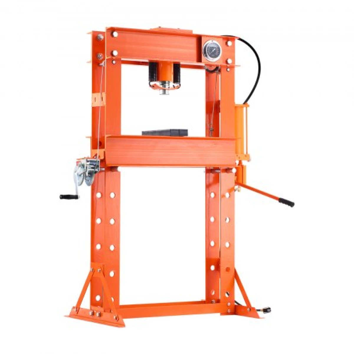 VEVOR Hydraulic Shop Press, Πνευματική πρέσα καταστήματος 50 T H-Frame με πλάκα πρέσας & τριγωνική στήριξη, σταθερή υδραυλική πρέσα ρυθμιζόμενη στο πάτωμα γκαράζ με ανακουφιστική βαλβίδα, κατάλληλη για κάμψη & ίσιωμα
