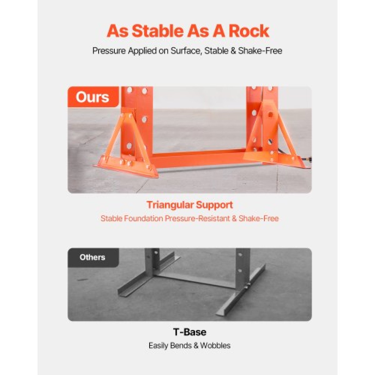 VEVOR Hydraulic Shop Press, Πνευματική πρέσα καταστήματος 50 T H-Frame με πλάκα πρέσας & τριγωνική στήριξη, σταθερή υδραυλική πρέσα ρυθμιζόμενη στο πάτωμα γκαράζ με ανακουφιστική βαλβίδα, κατάλληλη για κάμψη & ίσιωμα