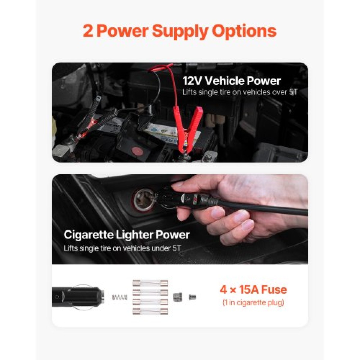 VEVOR Electric Car Jack, 5 Tons /11000 lbs, Ηλεκτρικό γρύλο ψαλιδιού με ενσωματωμένο φουσκωτό, 12V Ρυθμιζόμενη αντικατάσταση αλλαγής ελαστικού με Secure Hammer & Light LED, Φορητό κιτ Jack για Sedan, SUV, Truck