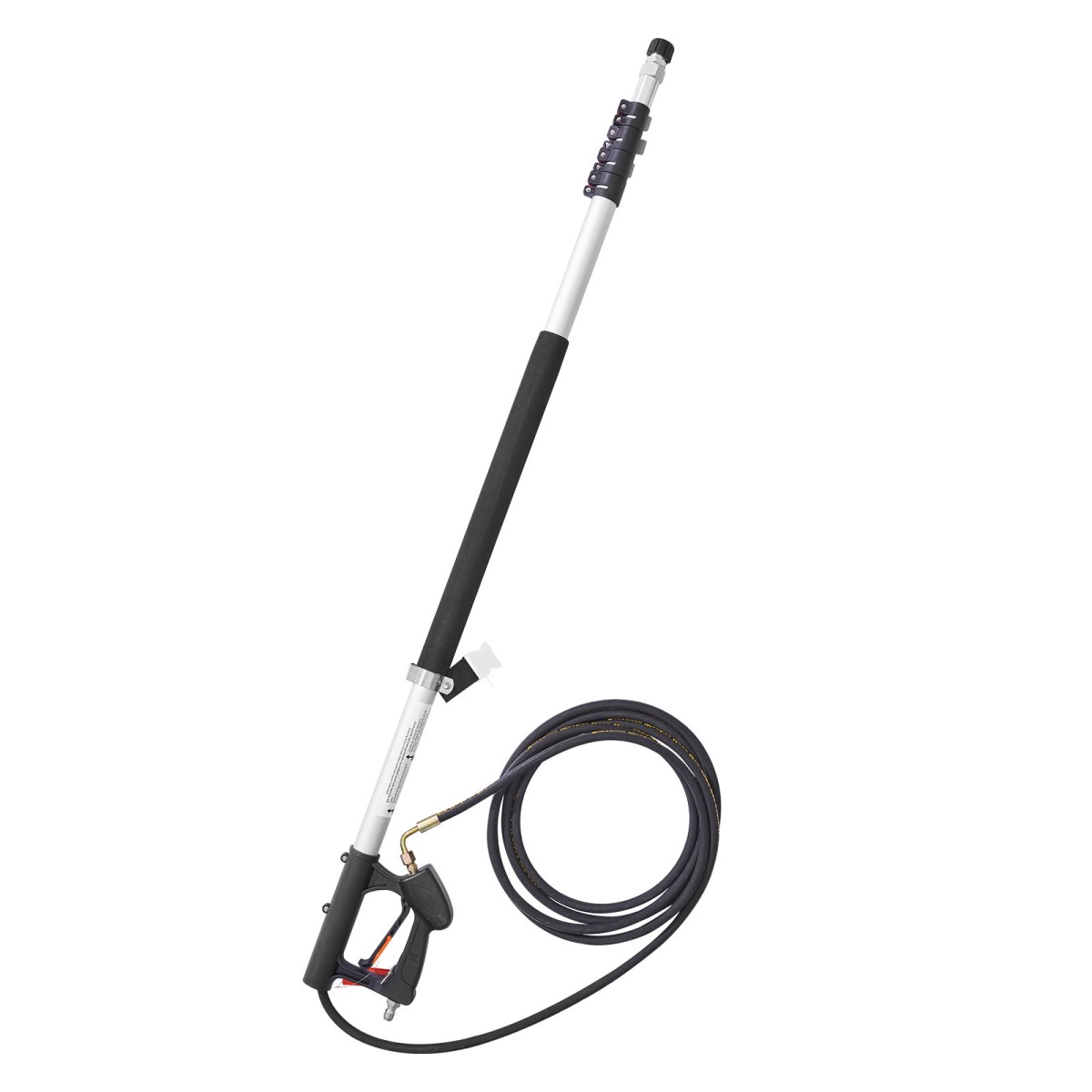 Τηλεσκοπική ράβδος πλύσης πίεσης VEVOR, 24 ft, 4000 psi, Τηλεσκοπική ράβδος ψεκασμού με ράβδους επέκτασης ηλεκτρικού πλυσίματος, Καθαριστικό υδρορροών, κεφαλή βούρτσας, περιστρεφόμενος σύνδεσμος, 7 ακροφύσια ψεκασμού και πλεξούδα στήριξης