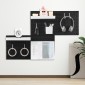 Κιτ συνδυασμού VEVOR Pegboard, 11" x 11" Plastic Pegboard, 4 πάνελ, Κιτ οργάνωσης τοίχου με μανταλάκια με αξεσουάρ, για αποθήκευση εργαλείων γκαράζ Κουζίνα Σαλόνι Craft Room Γραφείο Μπάνιο Σπίτι, Μαύρο