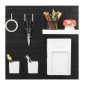 Κιτ συνδυασμού VEVOR Pegboard, 11" x 11" Plastic Pegboard, 4 πάνελ, Κιτ οργάνωσης τοίχου με μανταλάκια με αξεσουάρ, για αποθήκευση εργαλείων γκαράζ Κουζίνα Σαλόνι Craft Room Γραφείο Μπάνιο Σπίτι, Μαύρο