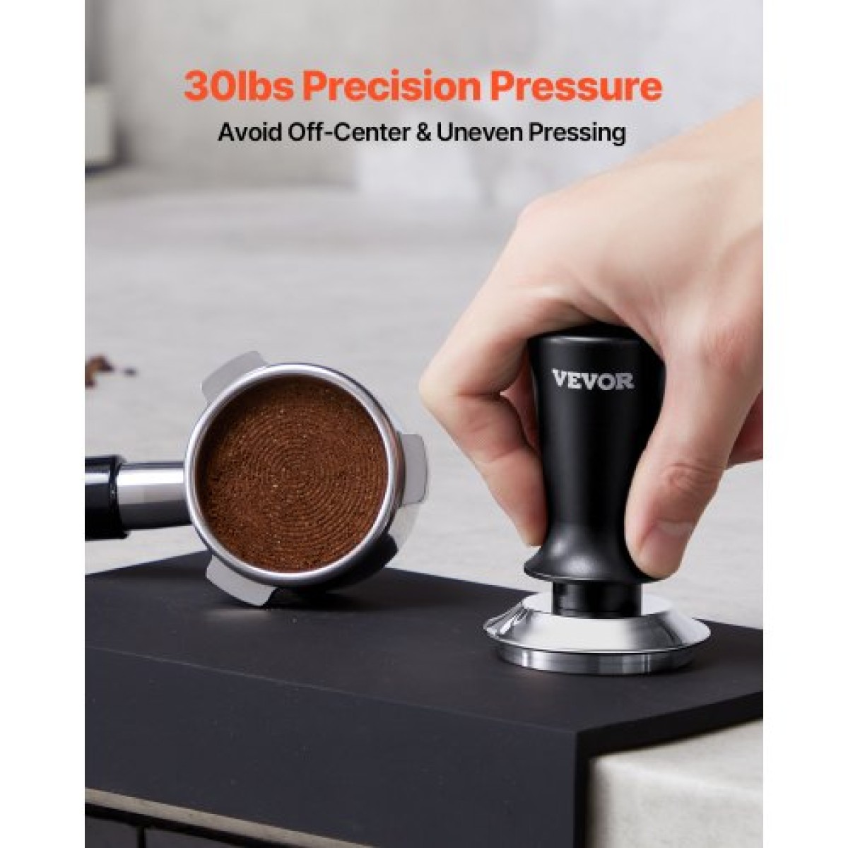 VEVOR Espresso Tamper 53mm, Spring Loaded Coffee Tamper, 30 lbs Tamper Tool Espresso, Ανοξείδωτο Tamper με αντιολισθητική λαβή
