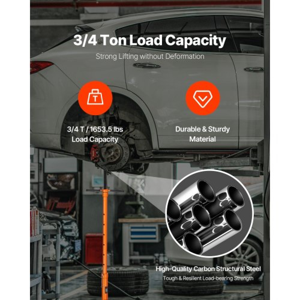 VEVOR Underhoist Support Stand 3/4Ton Capacity Under Hoist Jack Stand Two Wheels