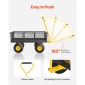 VEVOR 900 Lbs Heavy Duty Steel Garden Cart, Garden Wagon Cart on Wheels, Outdoor Metal Yard Utility Wagon Cart με ελαστικά 10" και αφαιρούμενες πλευρές από διχτυωτό πλέγμα (Μετατροπή σε επίπεδη επιφάνεια) και περιστρεφόμενη λαβή 180°