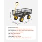 VEVOR 900 Lbs Heavy Duty Steel Garden Cart, Garden Wagon Cart on Wheels, Outdoor Metal Yard Utility Wagon Cart με ελαστικά 10" και αφαιρούμενες πλευρές από διχτυωτό πλέγμα (Μετατροπή σε επίπεδη επιφάνεια) και περιστρεφόμενη λαβή 180°