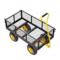 VEVOR 900 Lbs Heavy Duty Steel Garden Cart, Garden Wagon Cart on Wheels, Outdoor Metal Yard Utility Wagon Cart με ελαστικά 10" και αφαιρούμενες πλευρές από διχτυωτό πλέγμα (Μετατροπή σε επίπεδη επιφάνεια) και περιστρεφόμενη λαβή 180°