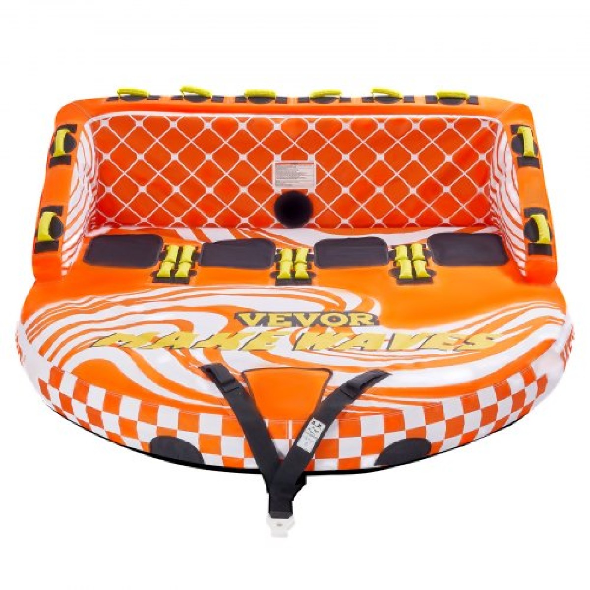 VEVOR Towable Tube for Boating, 1-4 Riders Inflatable Boat Tubes and Towables, 680lbs Water Sport Towable Tube for Boat to Rall - με πλήρες νάιλον κάλυμμα, 22 λαβές λαβής, διπλά σημεία ρυμούλκησης & βαλβίδα ασφαλείας