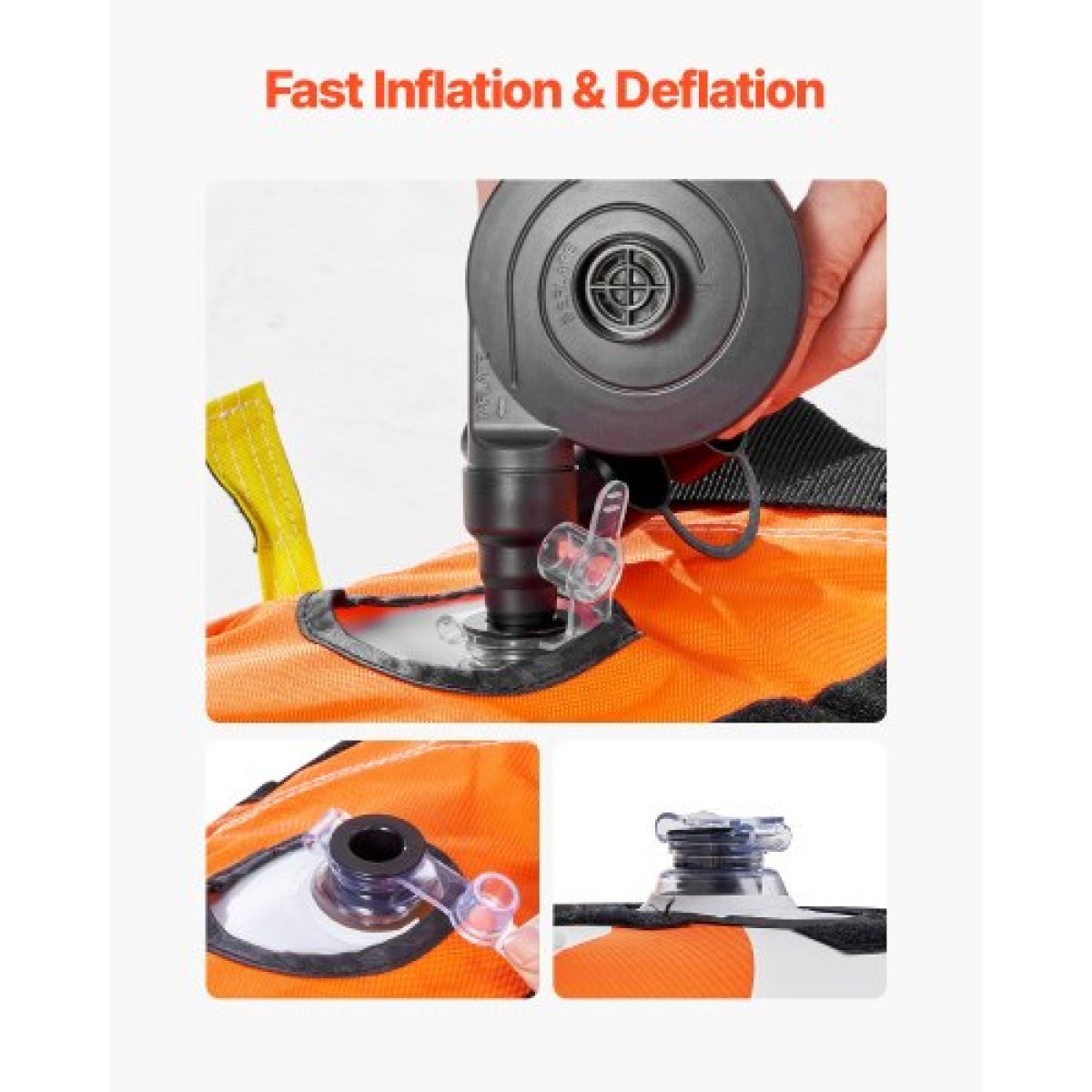 VEVOR Towable Tube for Boating, 1-4 Riders Inflatable Boat Tubes and Towables, 680lbs Water Sport Towable Tube for Boat to Rall - με πλήρες νάιλον κάλυμμα, 22 λαβές λαβής, διπλά σημεία ρυμούλκησης & βαλβίδα ασφαλείας
