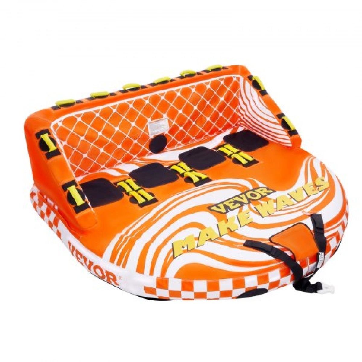 VEVOR Towable Tube for Boating, 1-4 Riders Inflatable Boat Tubes and Towables, 680lbs Water Sport Towable Tube for Boat to Rall - με πλήρες νάιλον κάλυμμα, 22 λαβές λαβής, διπλά σημεία ρυμούλκησης & βαλβίδα ασφαλείας