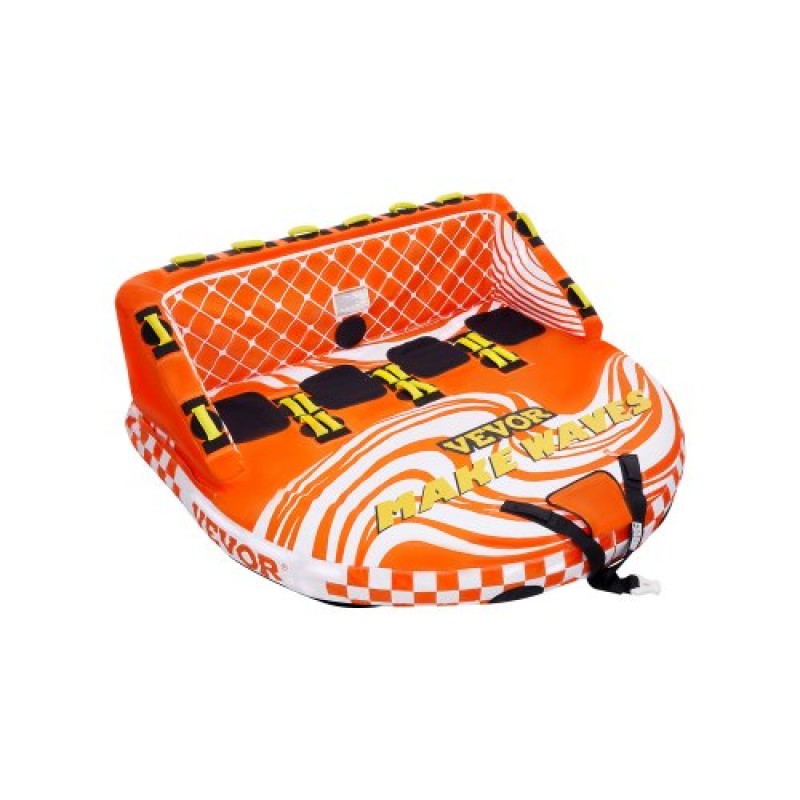 VEVOR Towable Tube for Boating, 1-4 Riders Inflatable Boat Tubes and Towables, 680lbs Water Sport Towable Tube for Boat to Rall - με πλήρες νάιλον κάλυμμα, 22 λαβές λαβής, διπλά σημεία ρυμούλκησης & βαλβίδα ασφαλείας