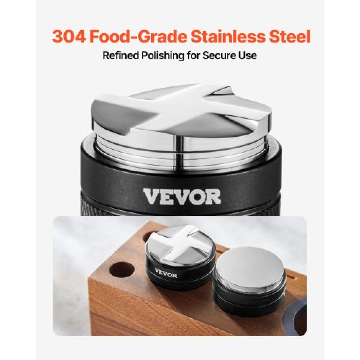 VEVOR Coffee Distributor 53mm, 2-σε-1 Ρυθμιζόμενος Διανομέας Espresso με βάση σε σχήμα βεντιλατέρ, Coffee Distributor 304 από ανοξείδωτο ατσάλι με σχέδιο εύκολης αποσυναρμολόγησης