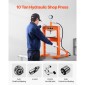 VEVOR Hydraulic Shop Press, 10 T H-Frame Shop Press με πλάκα πρέσας & βάση σχήματος H, σταθερή υδραυλική πρέσα ρυθμιζόμενη στο πάτωμα γκαράζ με ανακουφιστική βαλβίδα, κατάλληλη για κάμψη, ίσιωμα & στάμπα