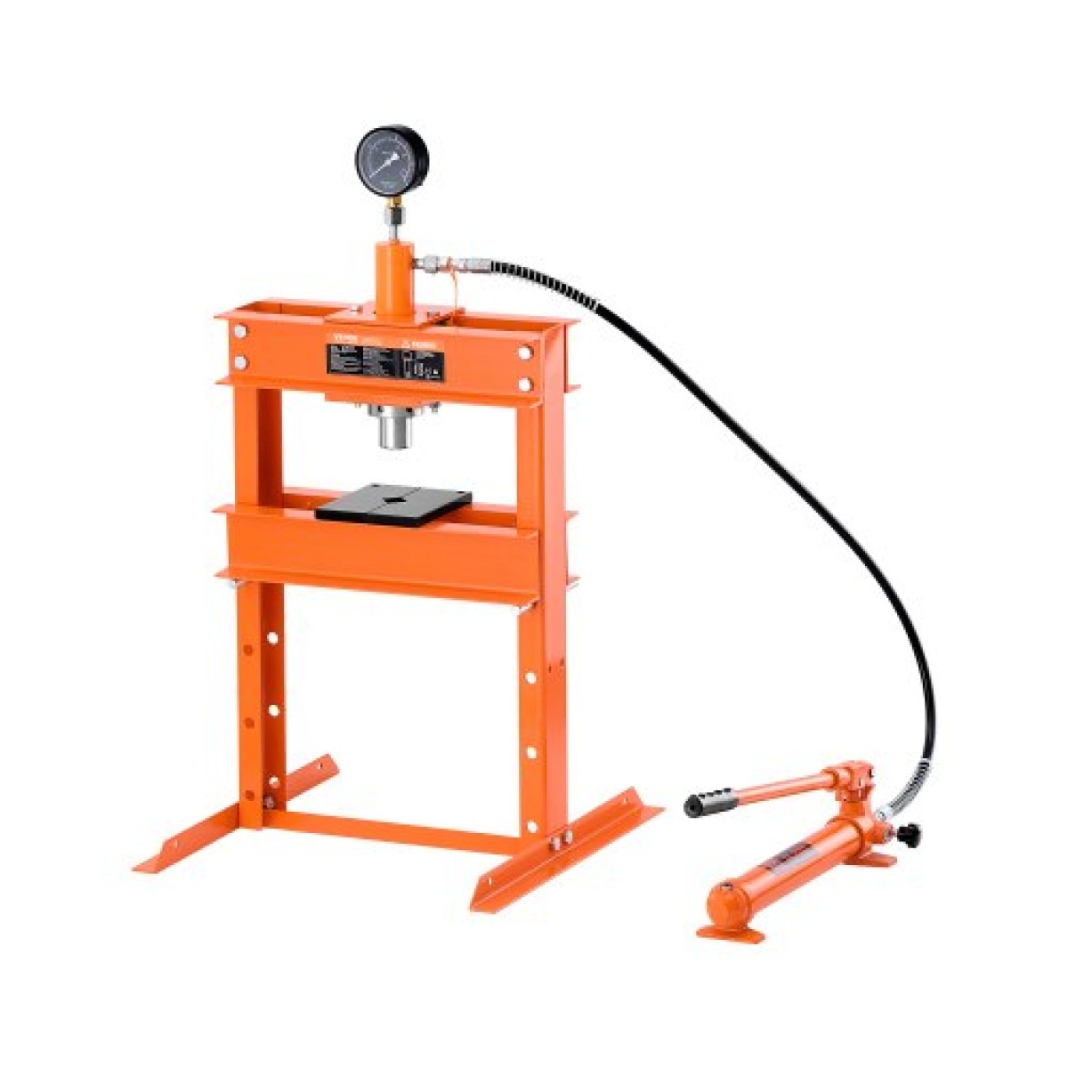 VEVOR Hydraulic Shop Press, 10 T H-Frame Shop Press με πλάκα πρέσας & βάση σχήματος H, σταθερή υδραυλική πρέσα ρυθμιζόμενη στο πάτωμα γκαράζ με ανακουφιστική βαλβίδα, κατάλληλη για κάμψη, ίσιωμα & στάμπα