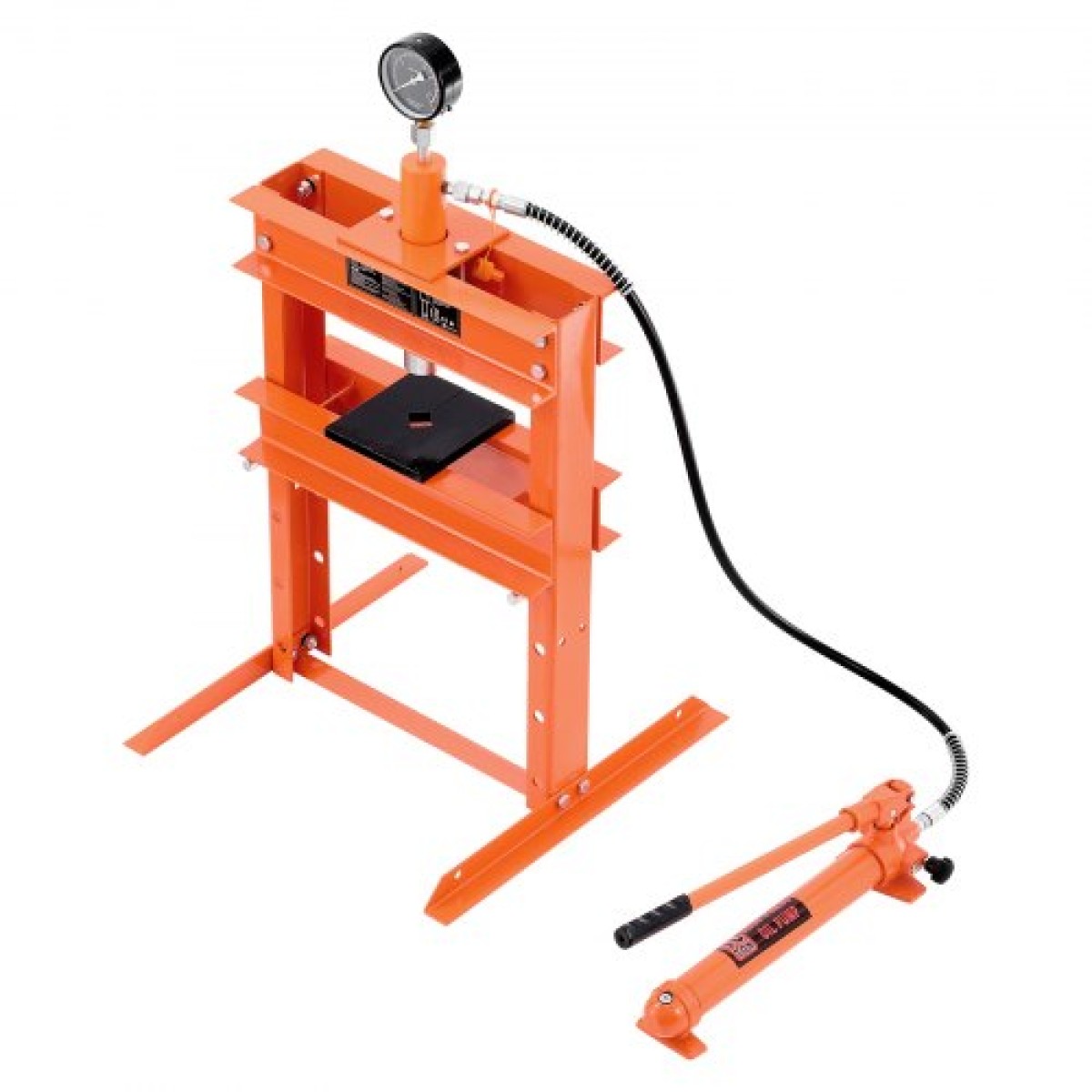VEVOR Hydraulic Shop Press, 10 T H-Frame Shop Press με πλάκα πρέσας & βάση σχήματος H, σταθερή υδραυλική πρέσα ρυθμιζόμενη στο πάτωμα γκαράζ με ανακουφιστική βαλβίδα, κατάλληλη για κάμψη, ίσιωμα & στάμπα