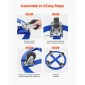 VEVOR 55 γαλόνι Drum Dolly, χωρητικότητα 2000 lbs, Dolly βαρέως τύπου με σταυρωτά στηρίγματα και 4 περιστρεφόμενους τροχούς τροχού, κουκλάκια χειρός φορτηγού χωρίς ανατροπή για χειρισμό τυμπάνων αποθήκης, μπλε