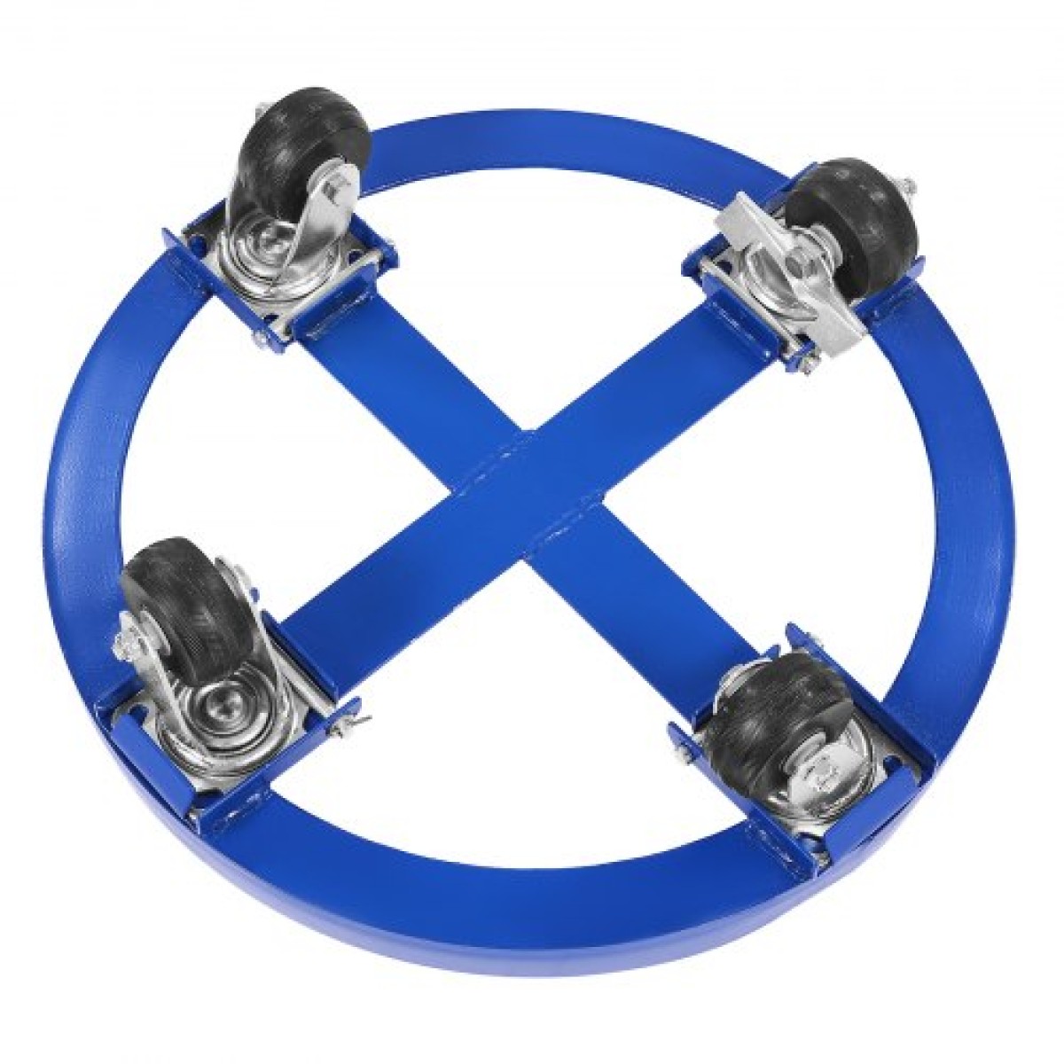 VEVOR 55 γαλόνι Drum Dolly, χωρητικότητα 2000 lbs, Dolly βαρέως τύπου με σταυρωτά στηρίγματα και 4 περιστρεφόμενους τροχούς τροχού, κουκλάκια χειρός φορτηγού χωρίς ανατροπή για χειρισμό τυμπάνων αποθήκης, μπλε