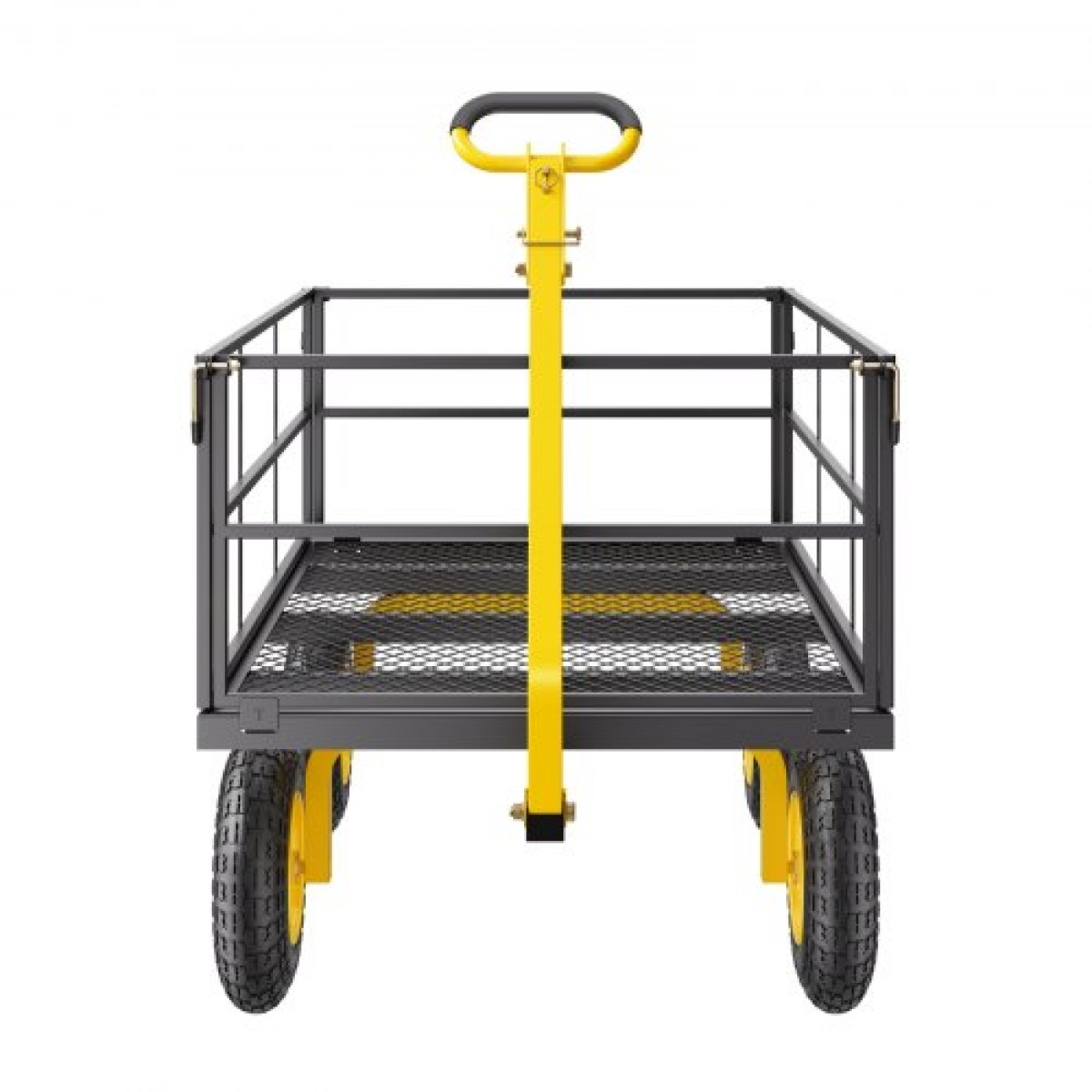 VEVOR 1400 Lbs Steel Garden Cart, Heavy Duty Pullable Garden Wagon Yard Cart, 2 in 1 Outdoor Metal Utility Wagon Yard Trailer με ελαστικά παντός εδάφους 13", αφαιρούμενες πλευρές πλέγματος και περιστρεφόμενη λαβή 180°