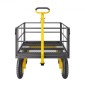 VEVOR 1400 Lbs Steel Garden Cart, Heavy Duty Pullable Garden Wagon Yard Cart, 2 in 1 Outdoor Metal Utility Wagon Yard Trailer με ελαστικά παντός εδάφους 13", αφαιρούμενες πλευρές πλέγματος και περιστρεφόμενη λαβή 180°