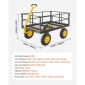 VEVOR 1400 Lbs Steel Garden Cart, Heavy Duty Pullable Garden Wagon Yard Cart, 2 in 1 Outdoor Metal Utility Wagon Yard Trailer με ελαστικά παντός εδάφους 13", αφαιρούμενες πλευρές πλέγματος και περιστρεφόμενη λαβή 180°