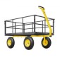 VEVOR 1400 Lbs Steel Garden Cart, Heavy Duty Pullable Garden Wagon Yard Cart, 2 in 1 Outdoor Metal Utility Wagon Yard Trailer με ελαστικά παντός εδάφους 13", αφαιρούμενες πλευρές πλέγματος και περιστρεφόμενη λαβή 180°