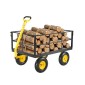 VEVOR 1400 Lbs Steel Garden Cart, Heavy Duty Pullable Garden Wagon Yard Cart, 2 in 1 Outdoor Metal Utility Wagon Yard Trailer με ελαστικά παντός εδάφους 13", αφαιρούμενες πλευρές πλέγματος και περιστρεφόμενη λαβή 180°