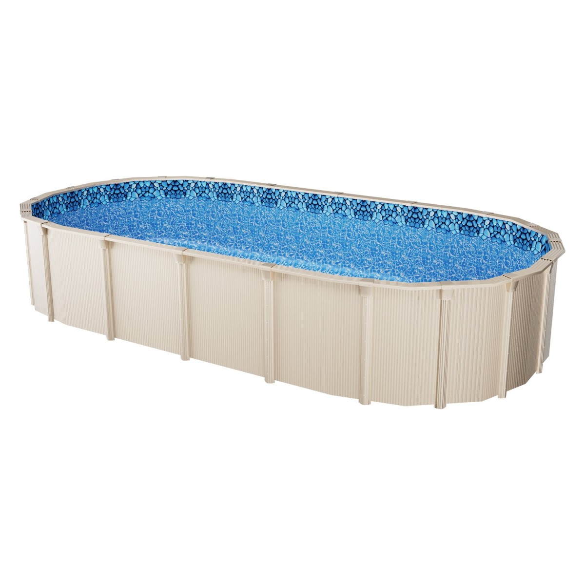 VEVOR 12 x 24 ft οβάλ επένδυση πισίνας, στιλ επικάλυψης πάνω από το έδαφος, ύψος τοίχου 48 έως 54 ίντσες, ανθεκτική επένδυση πισίνας, βινύλιο τυπικού διαμετρήματος, για πισίνες με ατσάλι πάνω από το έδαφος
