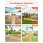 VEVOR Wooden Garden Pathway, 8 ft L x 17 in W, Αντιολισθητικός ίσιος διάδρομος κήπου, Roll Out Cedar Outdoor Walkway Path με σύνδεση με συρματόσχοινο, Διακοσμητικό πλακόστρωτο κήπου για γαμήλιο πάρτι στην πίσω αυλή