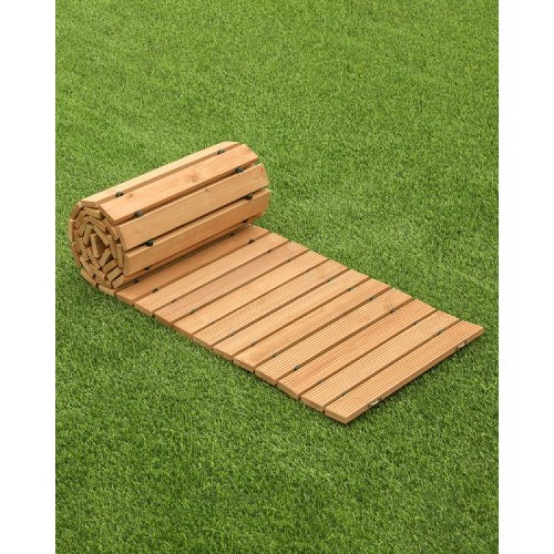 VEVOR Wooden Garden Pathway, 8 ft L x 17 in W, Αντιολισθητικός ίσιος διάδρομος κήπου, Roll Out Cedar Outdoor Walkway Path με σύνδεση με συρματόσχοινο, Διακοσμητικό πλακόστρωτο κήπου για γαμήλιο πάρτι στην πίσω αυλή