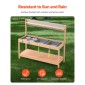 VEVOR Mud Kitchen για Παιδιά, Ξύλινο Σετ Κουζίνας Παιχνιδιών με Αξεσουάρ, Υπαίθριο Σετ Παιχνιδιού, Υπαίθρια Κουζίνα Pretend Play για Αγόρια και Κορίτσια, Μικρό Παιχνίδι Κουζίνα με εστίες και νεροχύτη